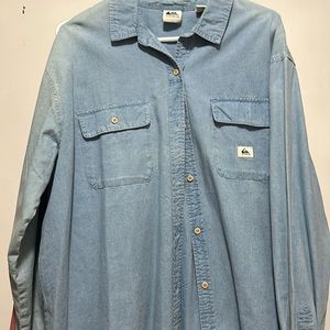 Quiksilver Light Blue Denim Button-Down Shirt
